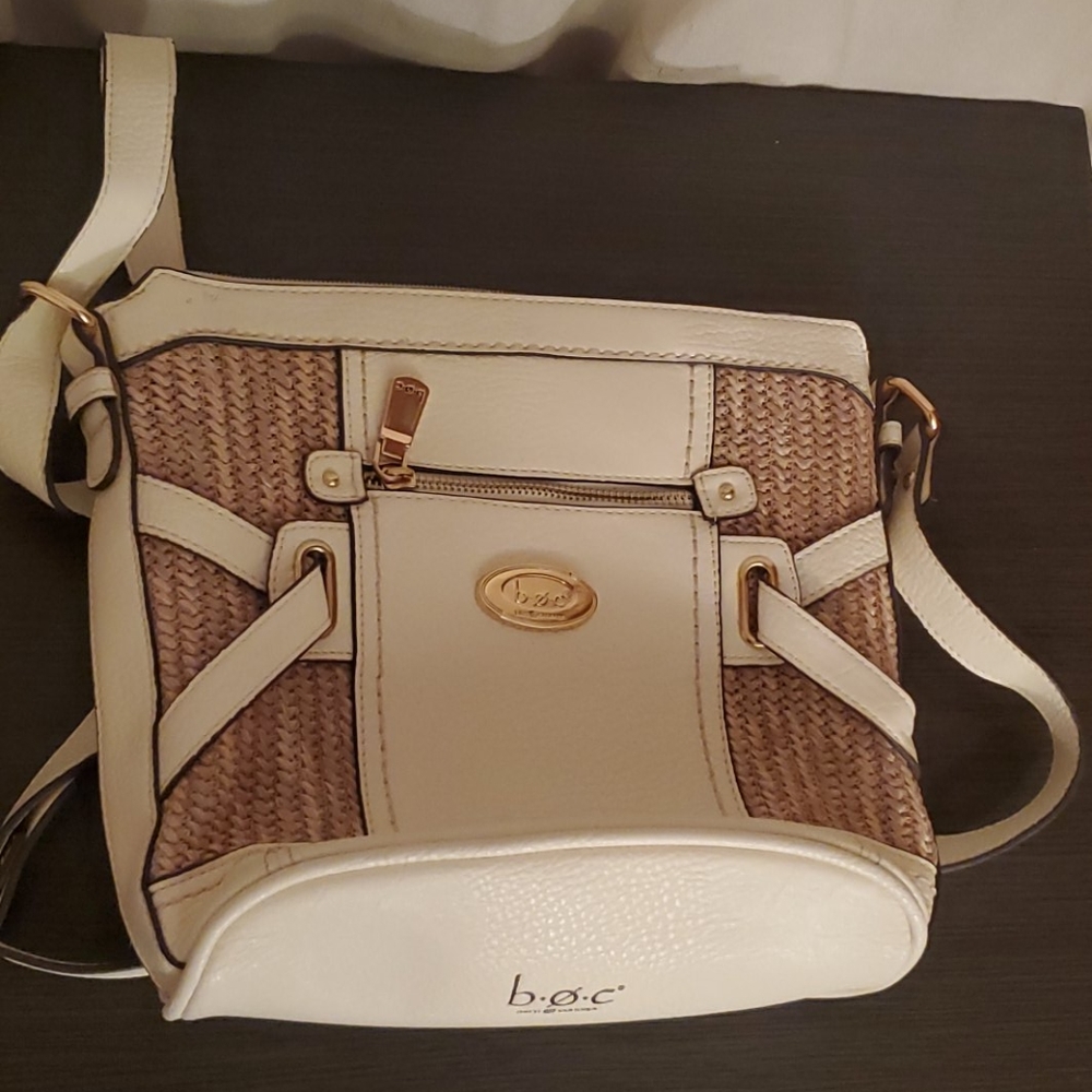 BOC White/Burlap Purse